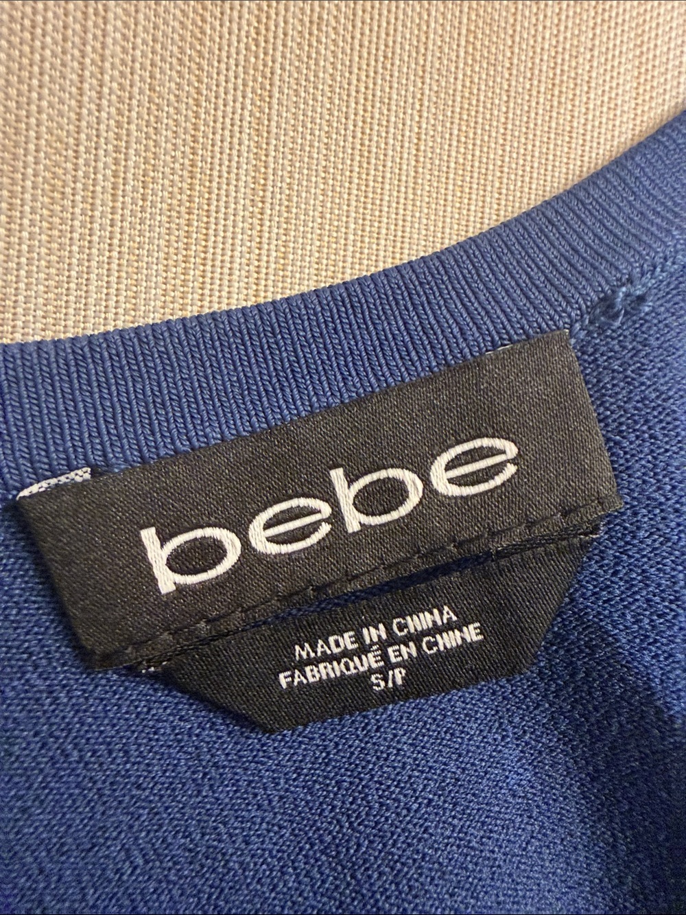 Bebe Navy Ribbed Tank Top - Picture 5 of 5